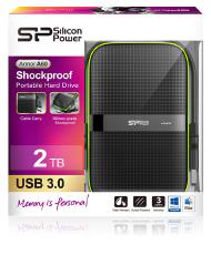 Silicon Power (SP) HDD 2.5" External USB3 2TB A60 Tough Hard Drive (Black)-0